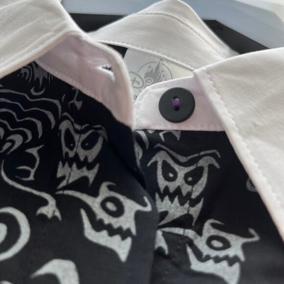 Disney Haunted Mansion Wallpaper Dress - Glow Flare Black Halloween 1X - Picture 9 of 10